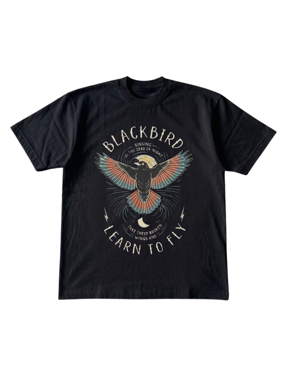 Gildan Blackbird Learn to Fly Graphic T-Shirt - Black